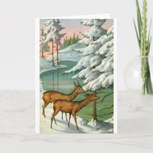 Cartão De Festividades Veados no inverno