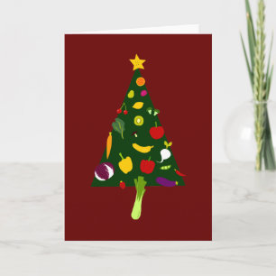 Cartão De Festividades Vegan Christmas Tree Doodle Art Card