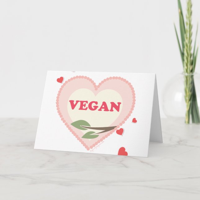 Cartão De Festividades Vegan Valentines Day (Frente)