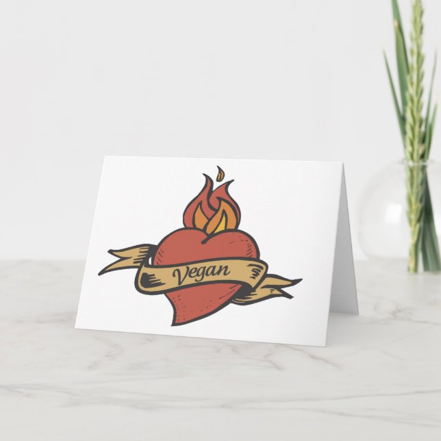 Cartão De Festividades Vegan Valentines Day Card (Frente)