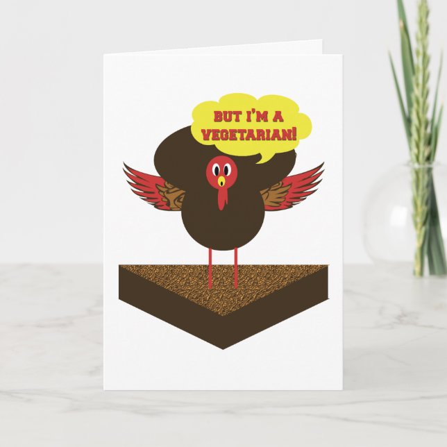 Cartão De Festividades Vegetarian thanksgiving turkey - funny cards (Frente)