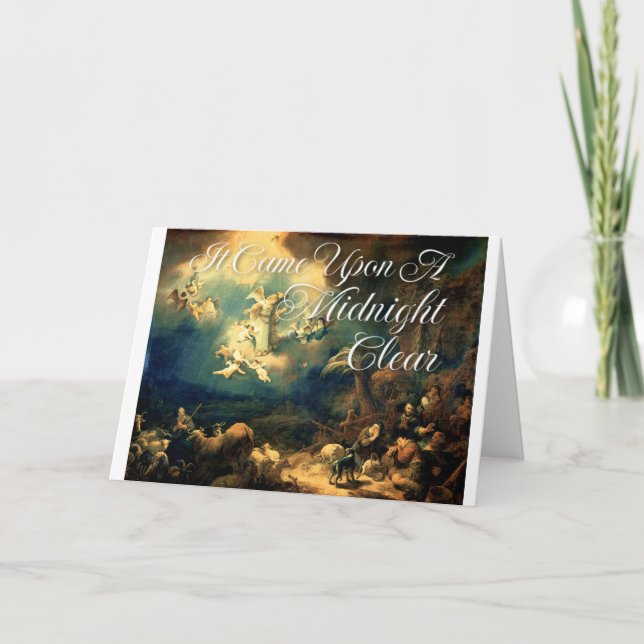 Cartão De Festividades Veio em uma noite clara Carta de Natal  (Frente)
