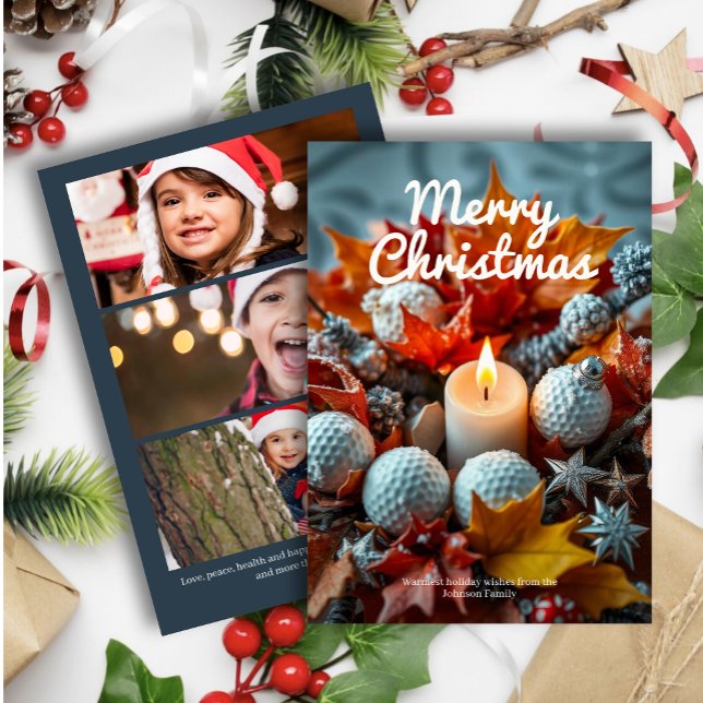 Cartão De Festividades Vela de Natal de Golf ・ Três Marinhos Fotográficos (Criador carregado)