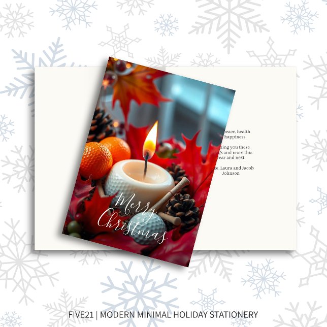 Cartão De Festividades Vela de Natal de Golfe (Criador carregado)