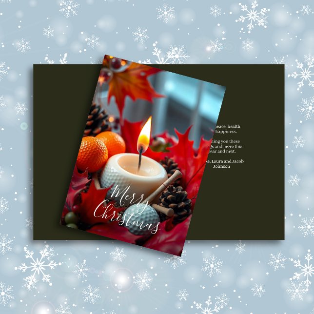 Cartão De Festividades Vela de Natal de Golfe - Olive (Criador carregado)