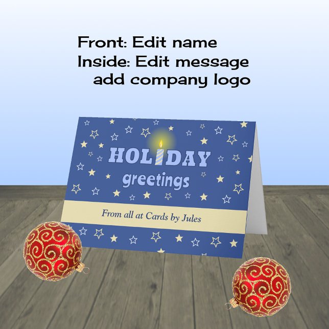 Cartão De Festividades Vela de saudações de inverno personalizadas para o (Criador carregado)