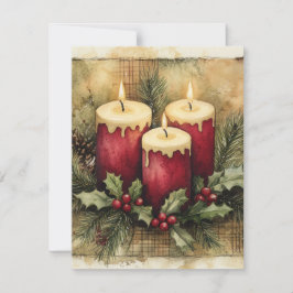 Cartão De Festividades Velas Aconchegantes de Natal 
