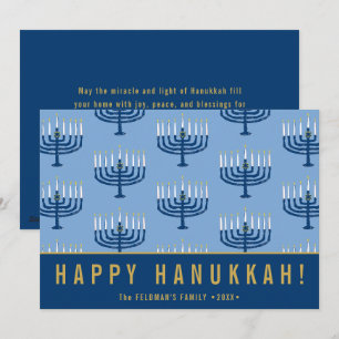 Cartão De Festividades Velas de Hanukkah Desenhadas à Mão Feliz Hanukkah