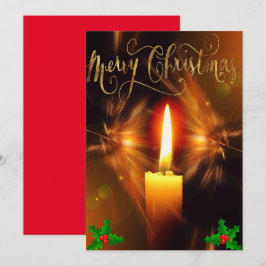Cartão De Festividades Velas de Natal de Férias Elegantes