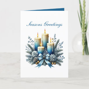 Cartão De Festividades Velas de Natal festivas personalizáveis
