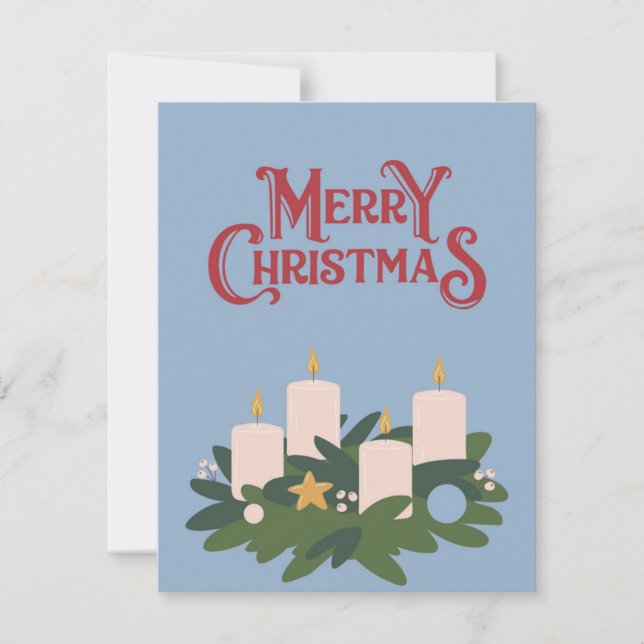 Cartão De Festividades Velas Feliz Natal  (Frente)