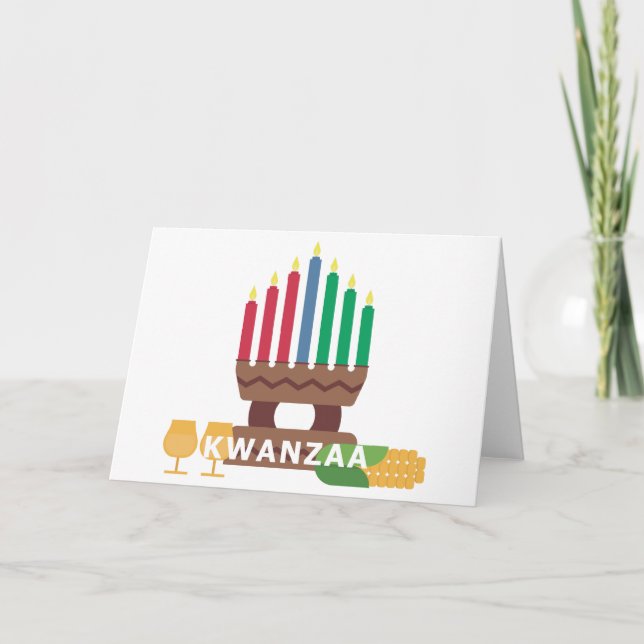 Cartão De Festividades velas felizes do kwanzaa (Frente)