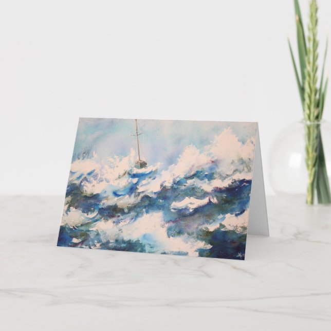 Cartão De Festividades Velejando com Dia de os namorados Love (Frente)