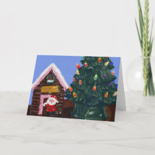 Cartão De Festividades Velho Natal Moçado