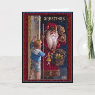Cartão De Festividades Velhos Papais noeis do Mundo Saudações Xmas