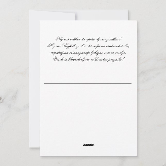 Cartão De Festividades Velikonočne voščilnice z verskim sporočilom (Verso)