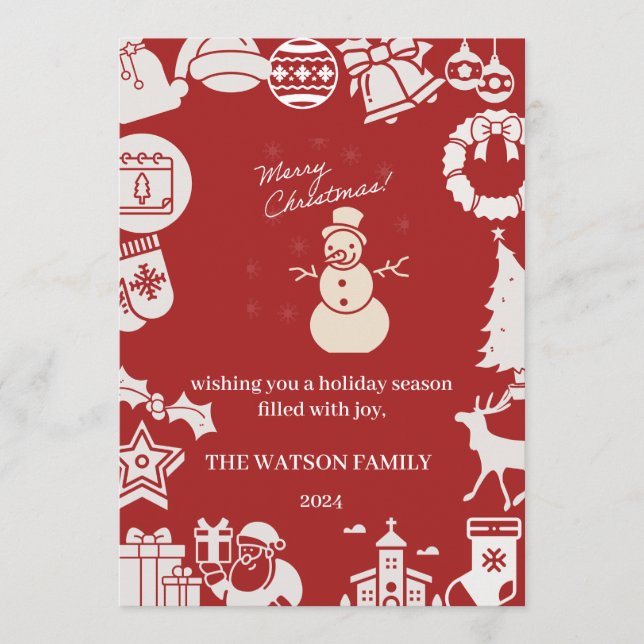 Cartão De Festividades "Venha se juntar a nós para uma Festa de Natal Mar (Frente)