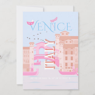 Cartão De Festividades Venice Viagem Art, Itália, Viagem Art