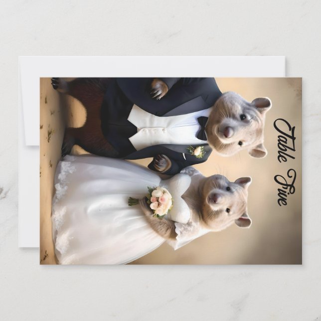 Cartão De Festividades "Verdadeiro Amor Sob: Casando De Wombats (Frente)