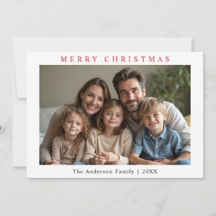Cartão De Festividades Verde de Floresta de Fotos Personalizada de Natal