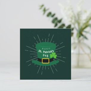 Cartão De Festividades Verde e Branco Vintage Feliz Dia de São Patrício 