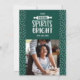 Cartão De Festividades Verde | Foto Brilhante De Espíritos Feriados