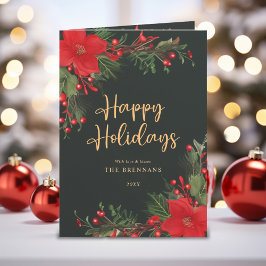 Cartão De Festividades Verde Vermelho Natal Elegante Verde Verde Verde Bo