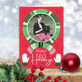 Cartão De Festividades Verdes Búfalos Foto Feliz 