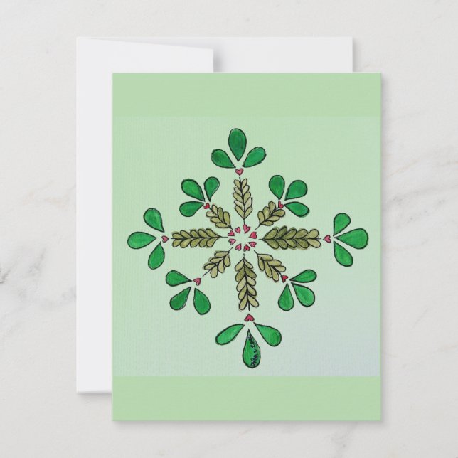 Cartão De Festividades Verdes de Férias Simples (Frente)