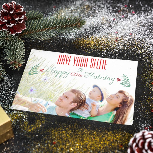 Cartão De Festividades Verdes Vermelhos Tenham Uma Feliz Feriada (Criador carregado)