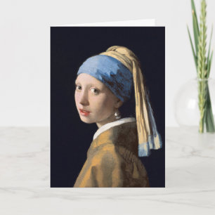 Cartão De Festividades Vermeer Menina com um Brinco de Pérola Arte Refina