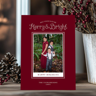 Cartão De Festividades Vermelho Alegre Brilhante Elegante Foto