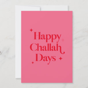 Cartão De Festividades Vermelho Brilhante Rosa Feliz Dias de Challah Hanu