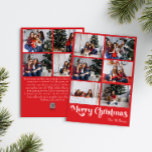 Cartão De Festividades Vermelho Clássico Feliz Natal Vertical Dez Foto<br><div class="desc">Celebre a estação com este cartão de feriado exemplar único, clássico e vermelho Feliz Natal vertical, com dez fotos, com um toque de charme de vintage. A design minimalista apresenta uma elegante paleta de cor vermelha e branca, evocando o espírito aconchegante do inverno. O seu apelo moderno e divertido, aliado...</div>