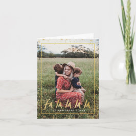 Cartão De Festividades Vermelho e Dourado Fa La La La La Férias Natalícia