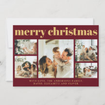 Vermelho Moderno | Natal da Colagem de Fotos da Fa