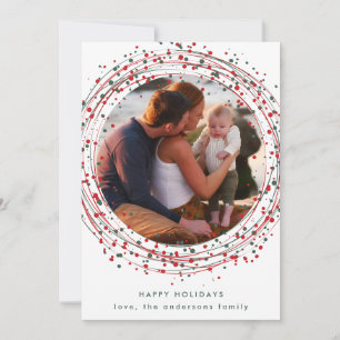 Cartão De Festividades Vermelho Verde Colorido Natal Tinta Multi Foto