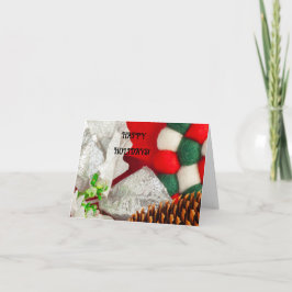 Cartão De Festividades Vermelho, Verde, Prata, Branco