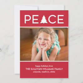 Cartão De Festividades Vermelho Vermelho de Árvore de Férias Personalizad