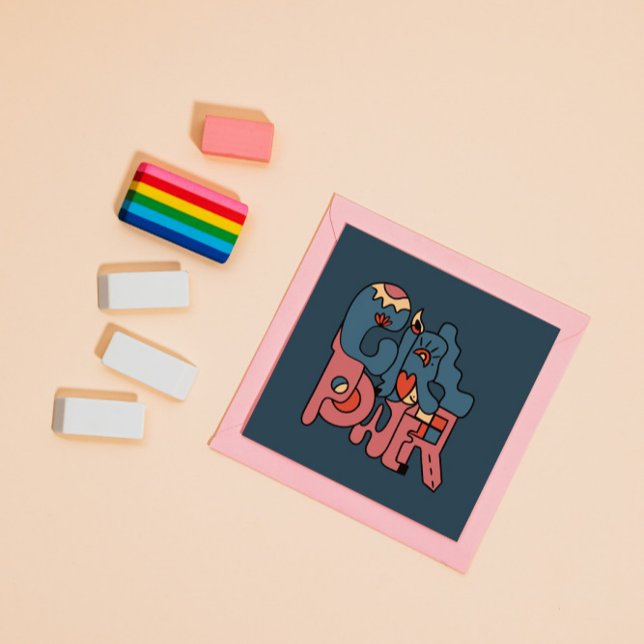 Cartão De Festividades Versão Escura de Energia Menina (Criador carregado)