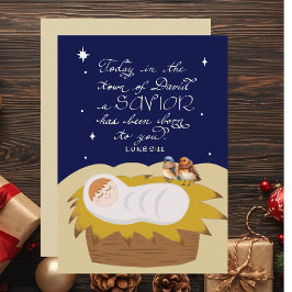 Cartão De Festividades Versículo da Bíblia de Natal Luke Personalizado Mo