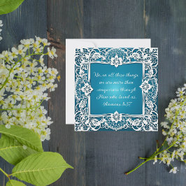 Cartão De Festividades Versículo da Bíblia em Renda Elegante Personalizáv