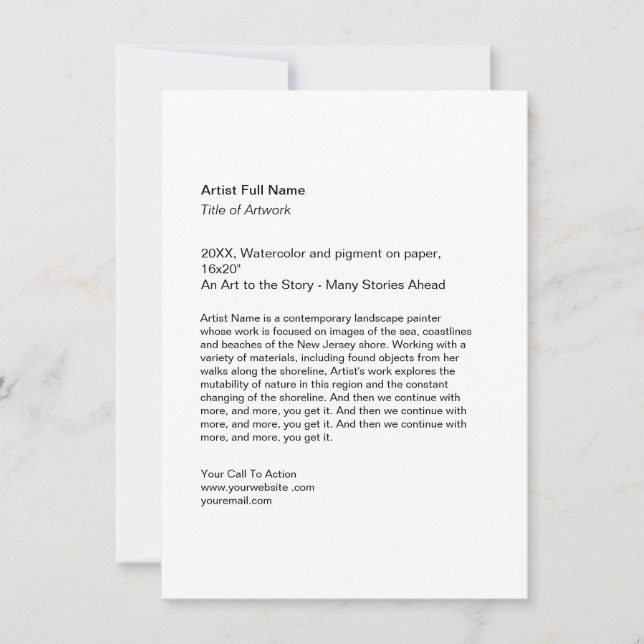 Cartão De Festividades Vertical Artwork Exhibition Art Show Placards (Frente)