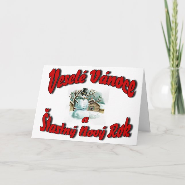 Cartão De Festividades Veselé Vánoce um Šťastný Nový Rok (Frente)