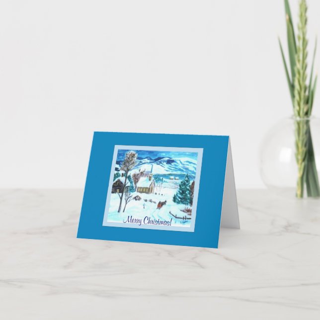 Cartão De Festividades Véspera de Natal em Vermont (Frente)