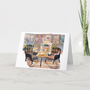 Cartão De Festividades Véspera de Natal tranquila e aconchegante em Nova