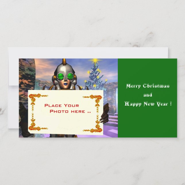 CARTÃO DE FESTIVIDADES VÉSPERA DE UM CIBORG DO NOVO ANO (Frente)