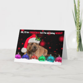 Cartão De Festividades Vestir-se mal-humorado do cão de Terrier de beira