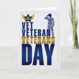 Cartão De Festividades Veteranos da Força Aérea Dia Azul e Dourado