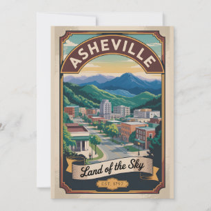 Cartão De Festividades Viagem Retro Asheville Carolina do Norte